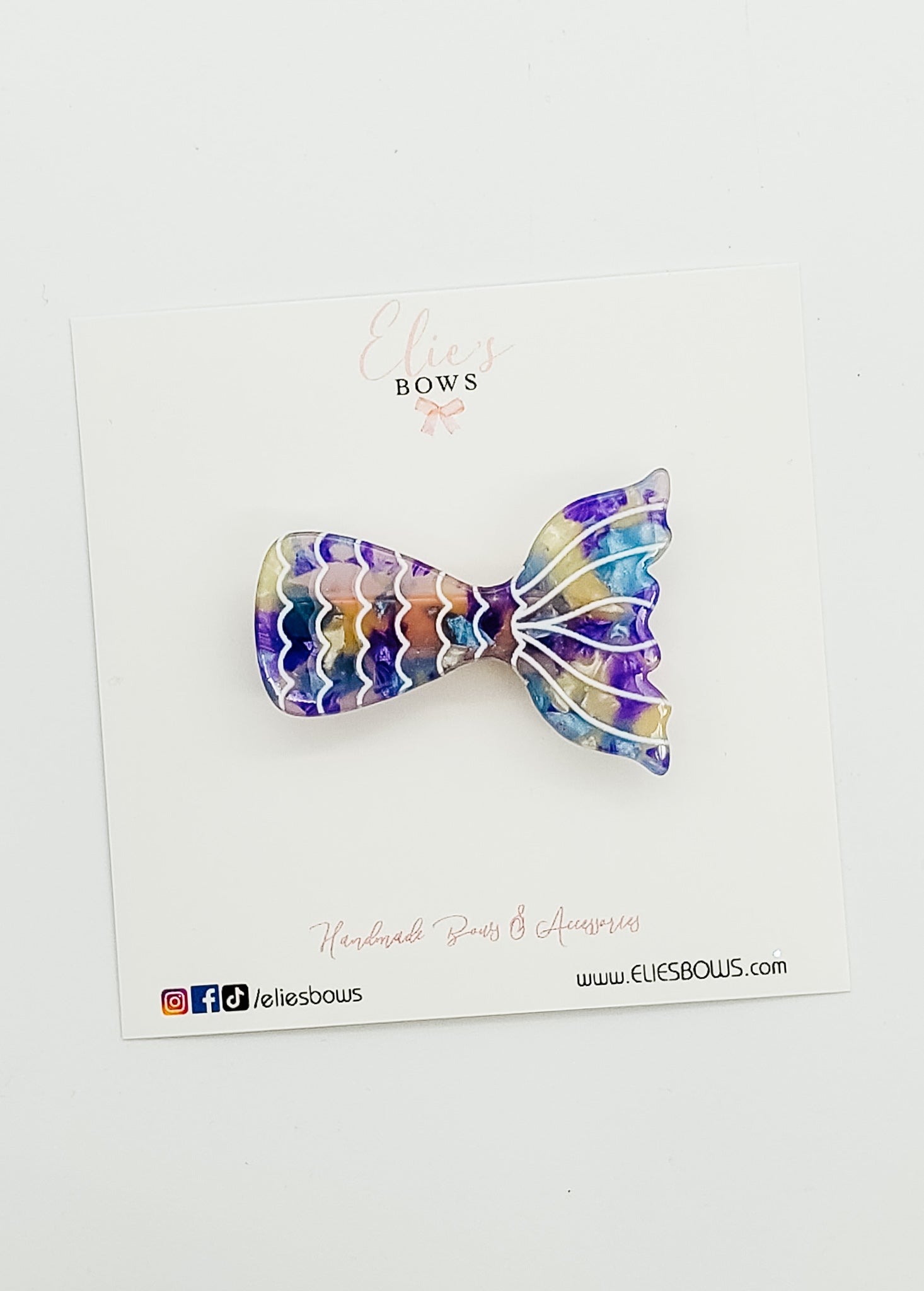 Purple & Blue Mermaids - Bar Clip - 2.5"-Snap Clips-Elie’s Bows