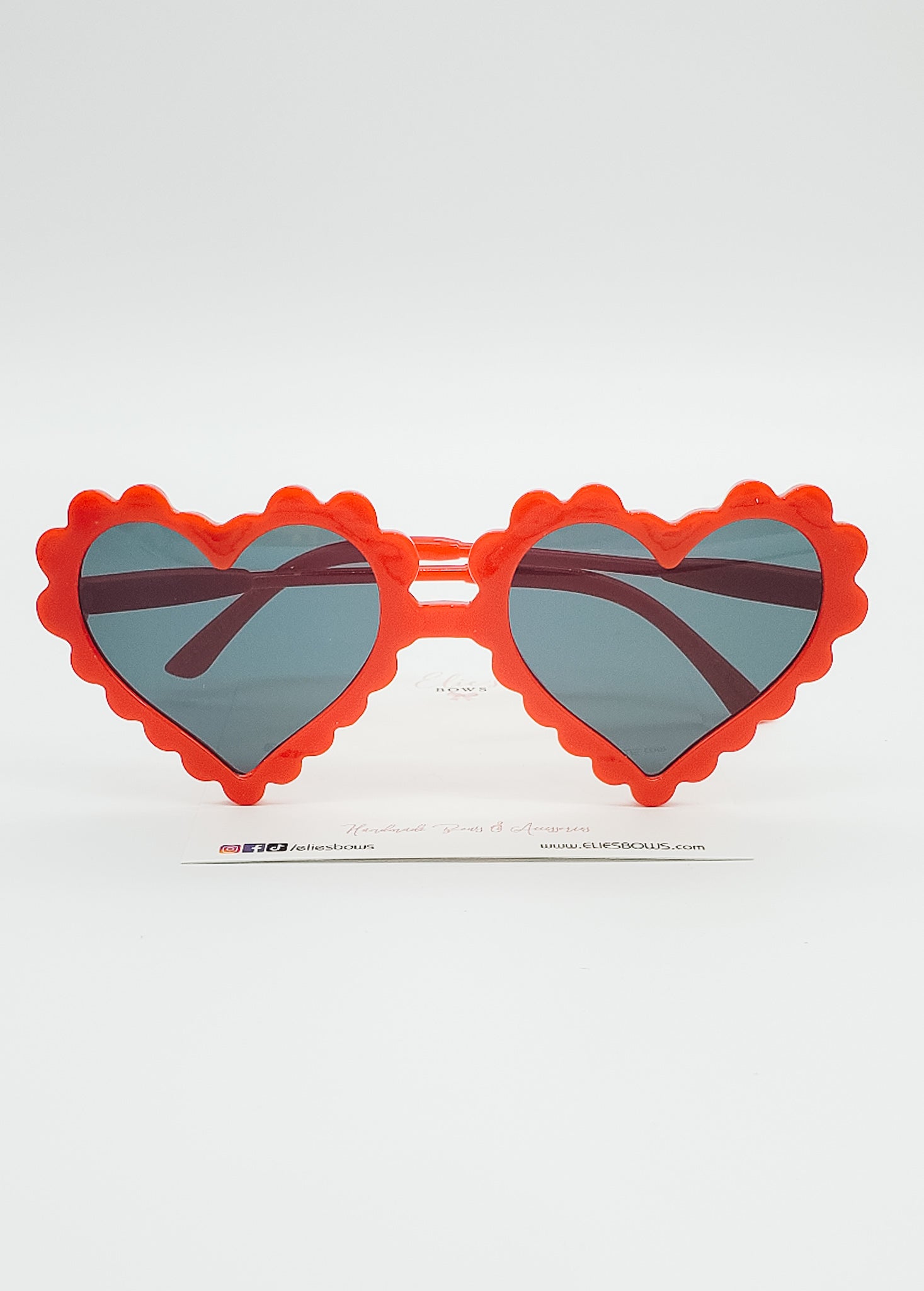 Red Scalloped Hearts - Sunglasses-Sunglasses-Elie’s Bows