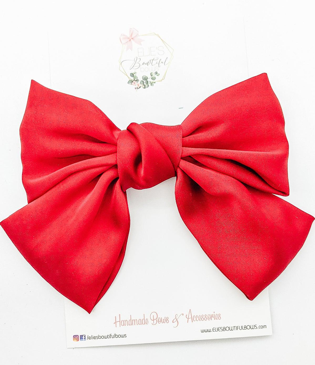 Silk Satin Hair Barrette - 6"-Bows-Elie’s Bows