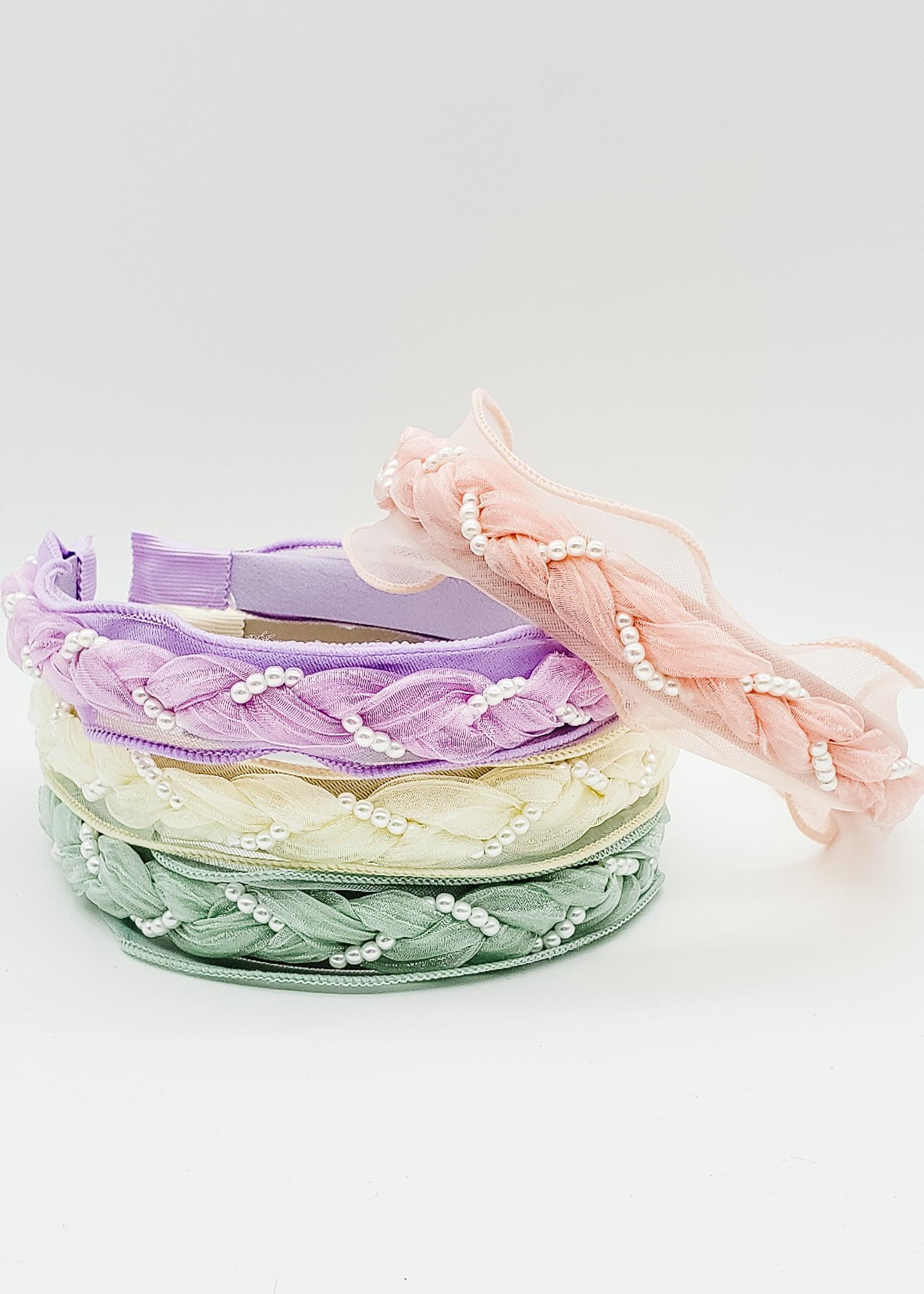 Spring Pearls - Hard Headband-Headband-Elie’s Bows