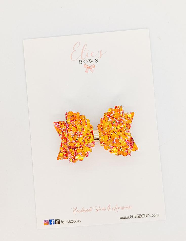 Tangerine Glitter - 2.5"-Bows-Elie’s Bows