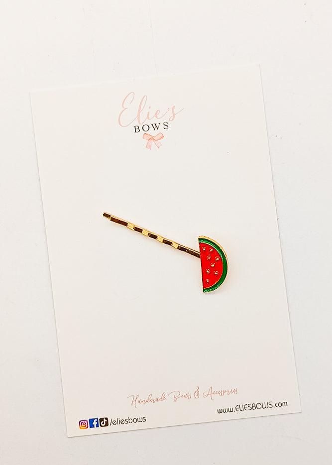 Watermelon Bobby Pin - 2.5"-Bobby Pins-Elie’s Bows